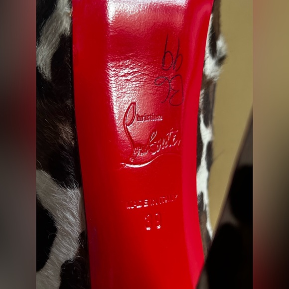 Christian Louboutin Bibi 140mm Pony Hair Nairobi Platform Pumps 39 - Picture 8 of 8